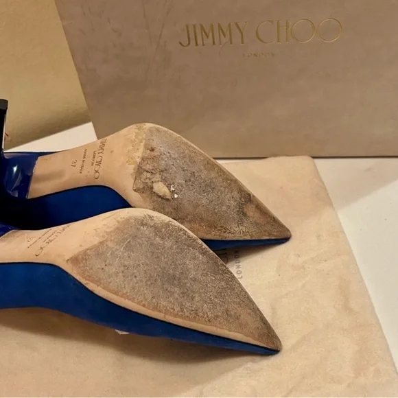 Jimmy Choo Pump in Blue Aegean Suede - Picture 4 of 7